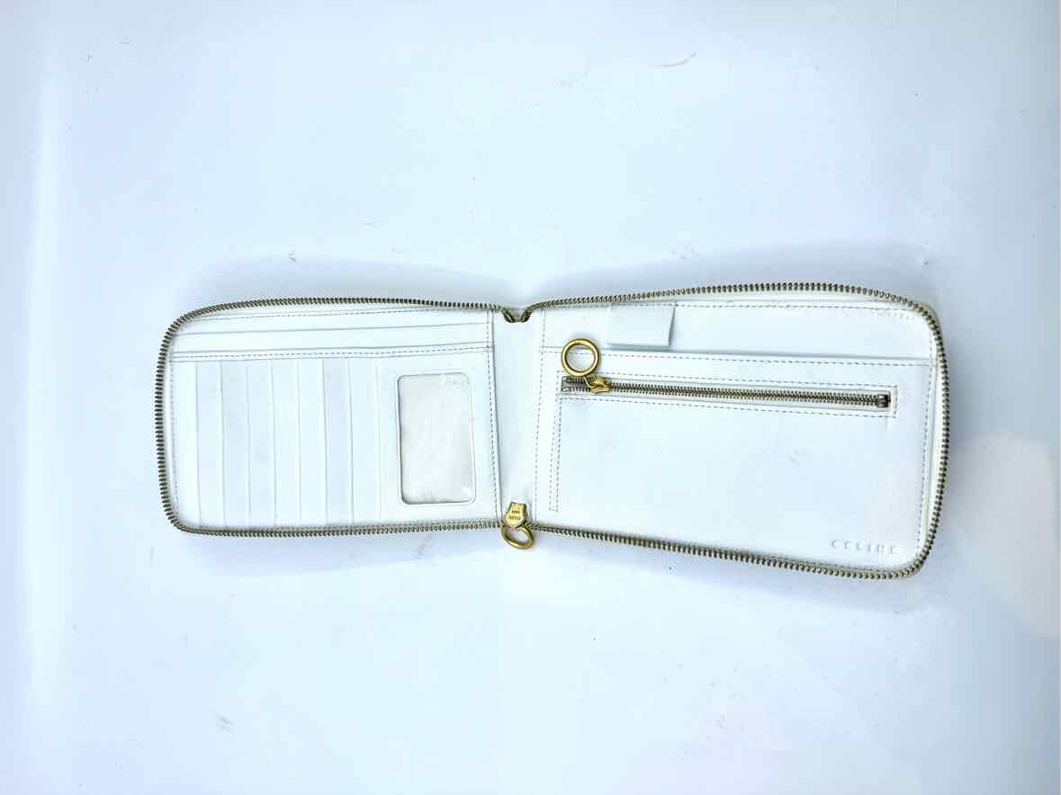 CELINE White Leather Wallet