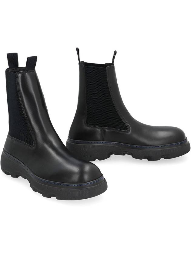 Burberry Leather Chelsea Boots Black