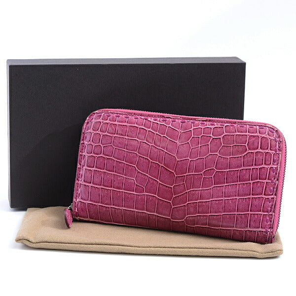 Bottega Veneta Crocodile Zip Wallet