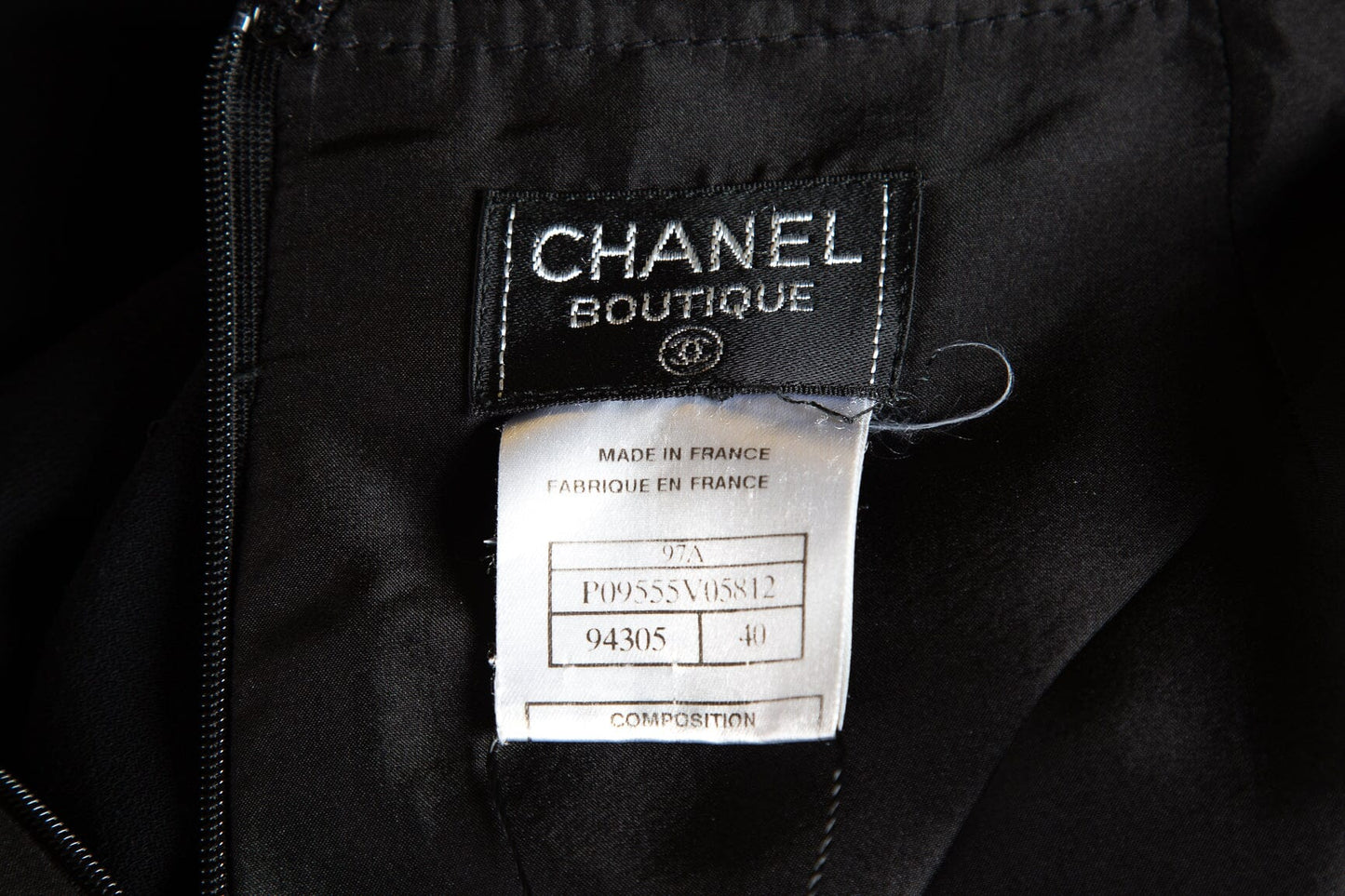 Chanel Vintage Black Pleated Detail Skirt SZ 40