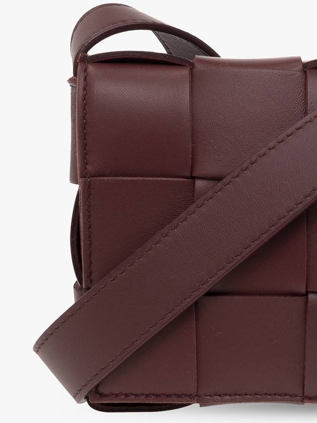 Bottega Veneta Cassette Leather Small Cross Bag Burgundy