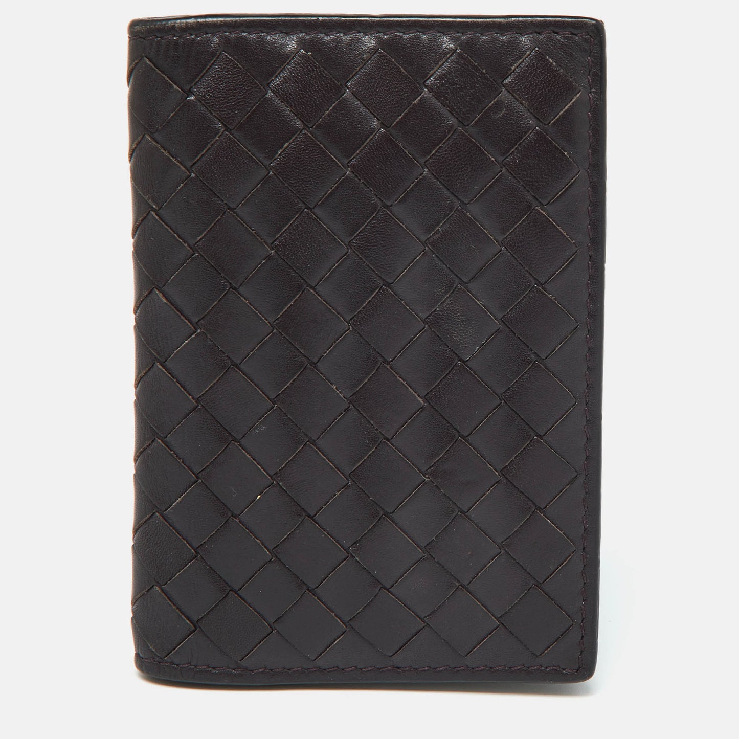 Bottega Veneta Brown Intrecciato Leather Business Card Case