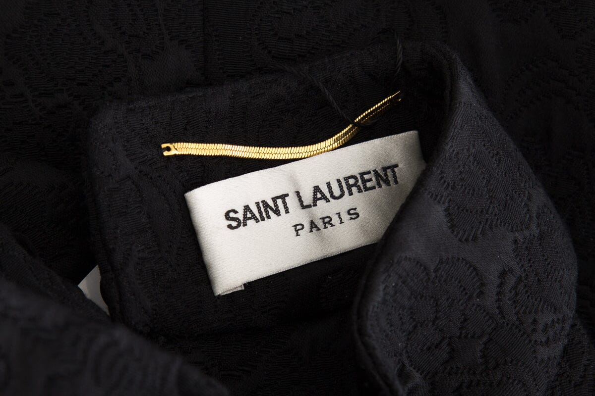 Saint Laurent Black Floral Halter Neck Mini Dress SZ 4