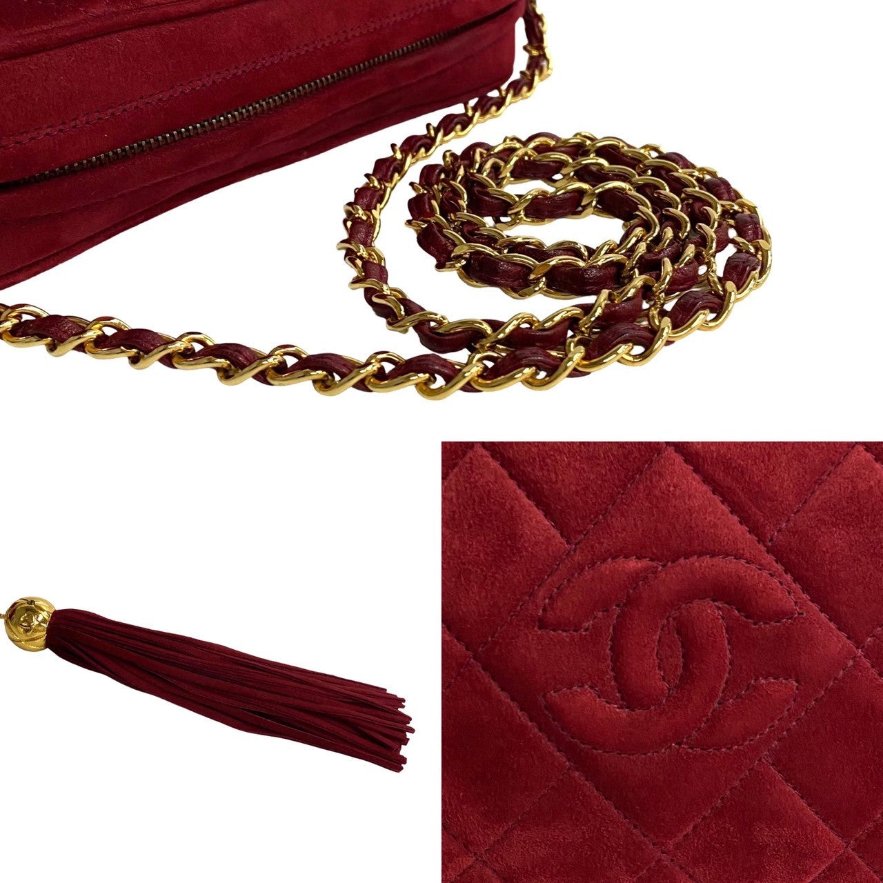 Chanel Matelasse Coco Suede Leather Tassel Chain Shoulder Bag Suede Shoulder Bag 51713