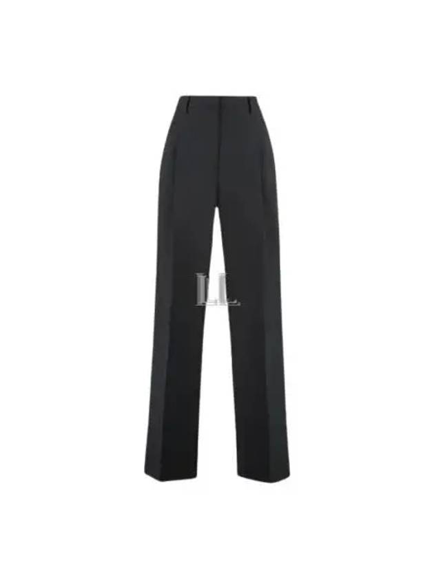 Burberry High Waist Wool Wide Pants Black