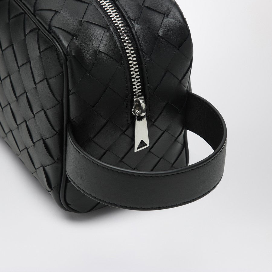 Bottega Veneta Men Black Travel Pouch In Intrecciato