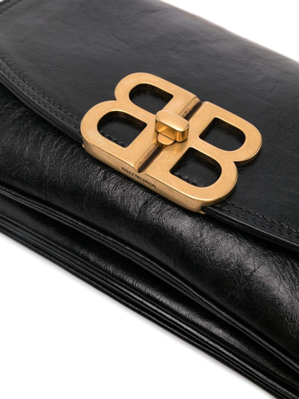 BALENCIAGA Mini BB Flap Leather Handbag