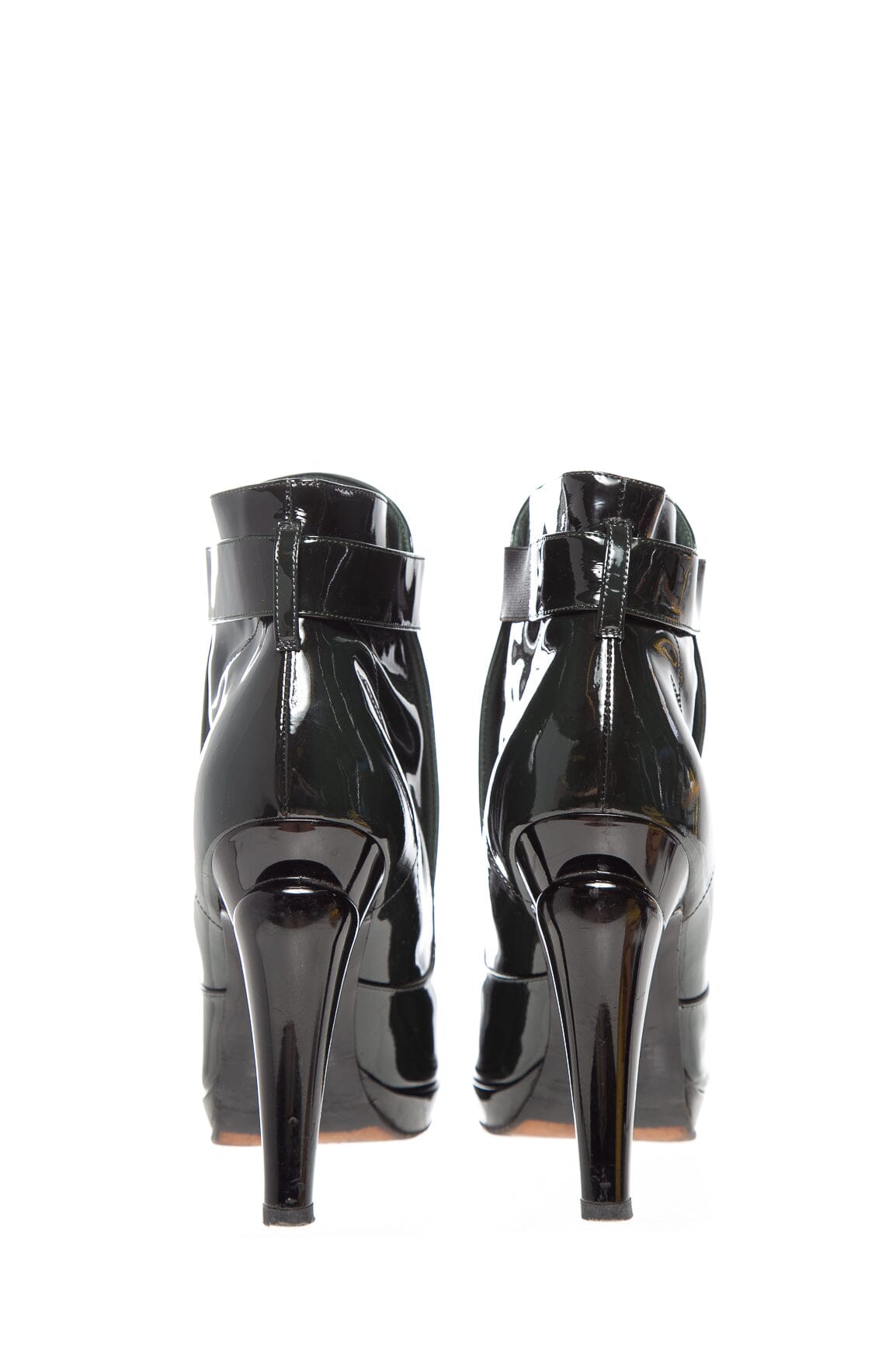 Chanel Green and Black Patent Leather Boots SZ 40.5