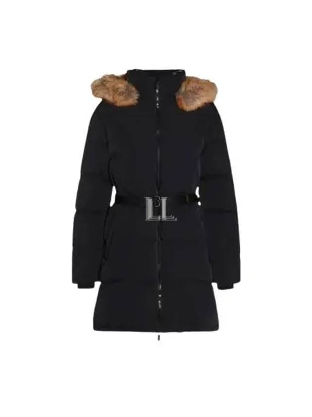 Burberry Appliqué B Shield Belt Down Padding Black