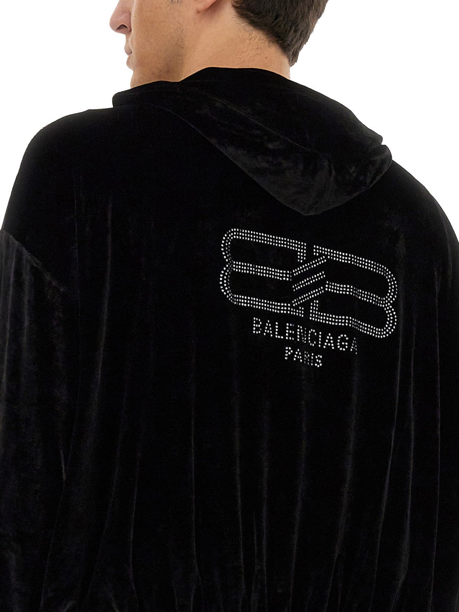 BALENCIAGA Luxurious Velvet Sweatshirt for Men