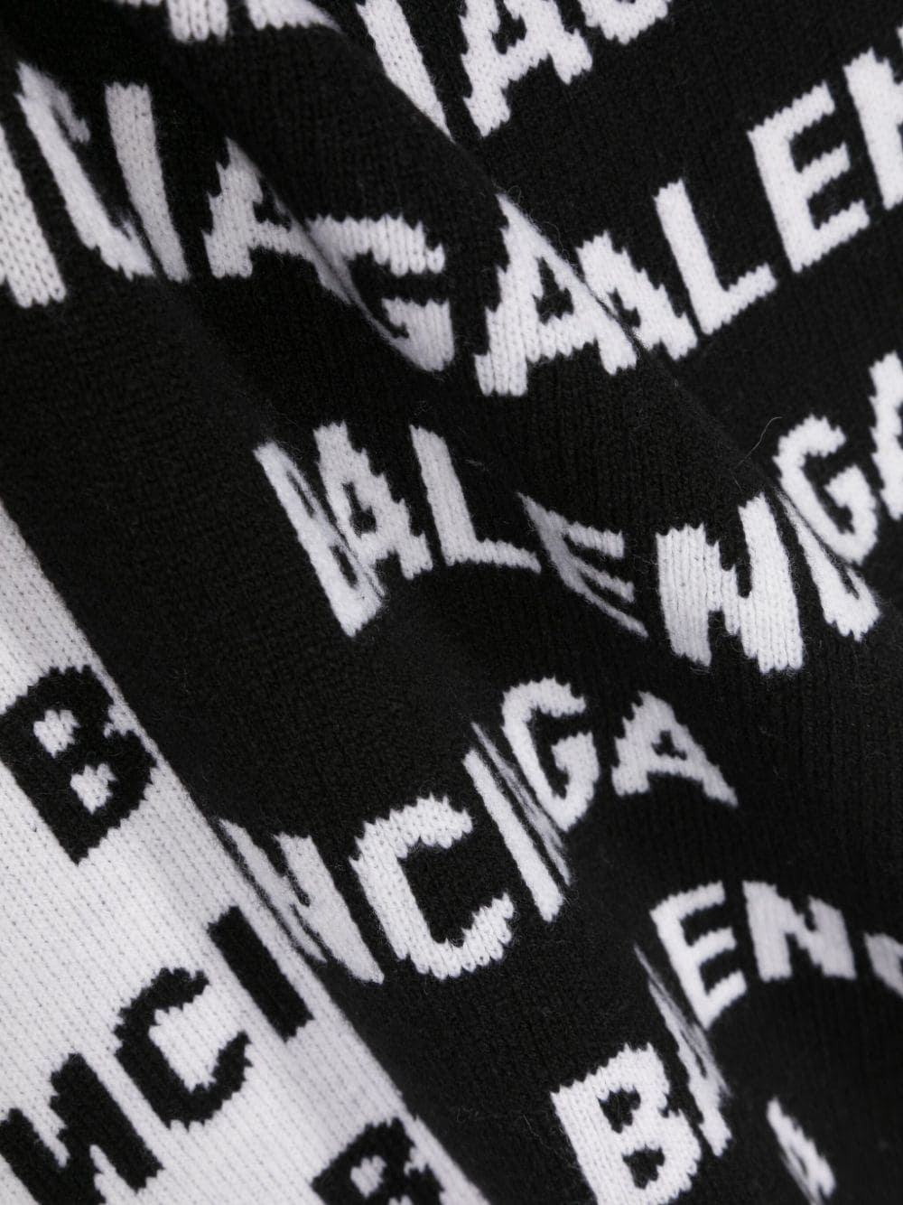 BALENCIAGA Allover Logo Wool Scarf
