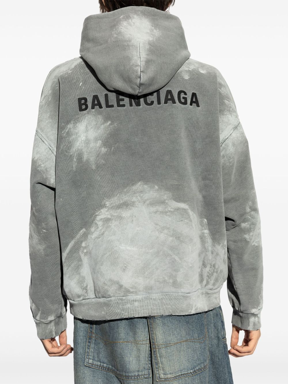 BALENCIAGA Medium Fit Hoodie with Stained Effect
