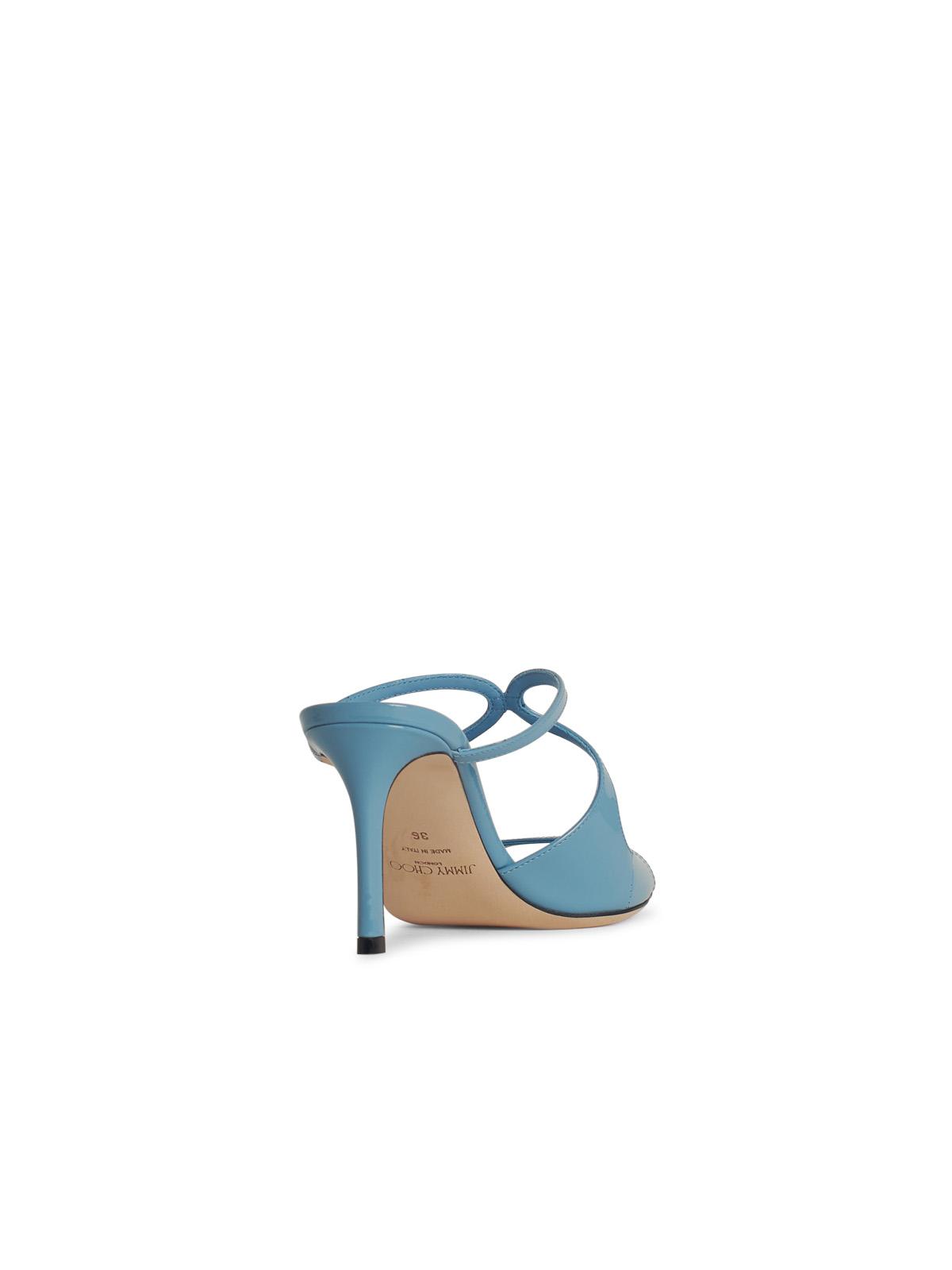 Jimmy Choo 'Ansie' Light Blue Leather Mules Women