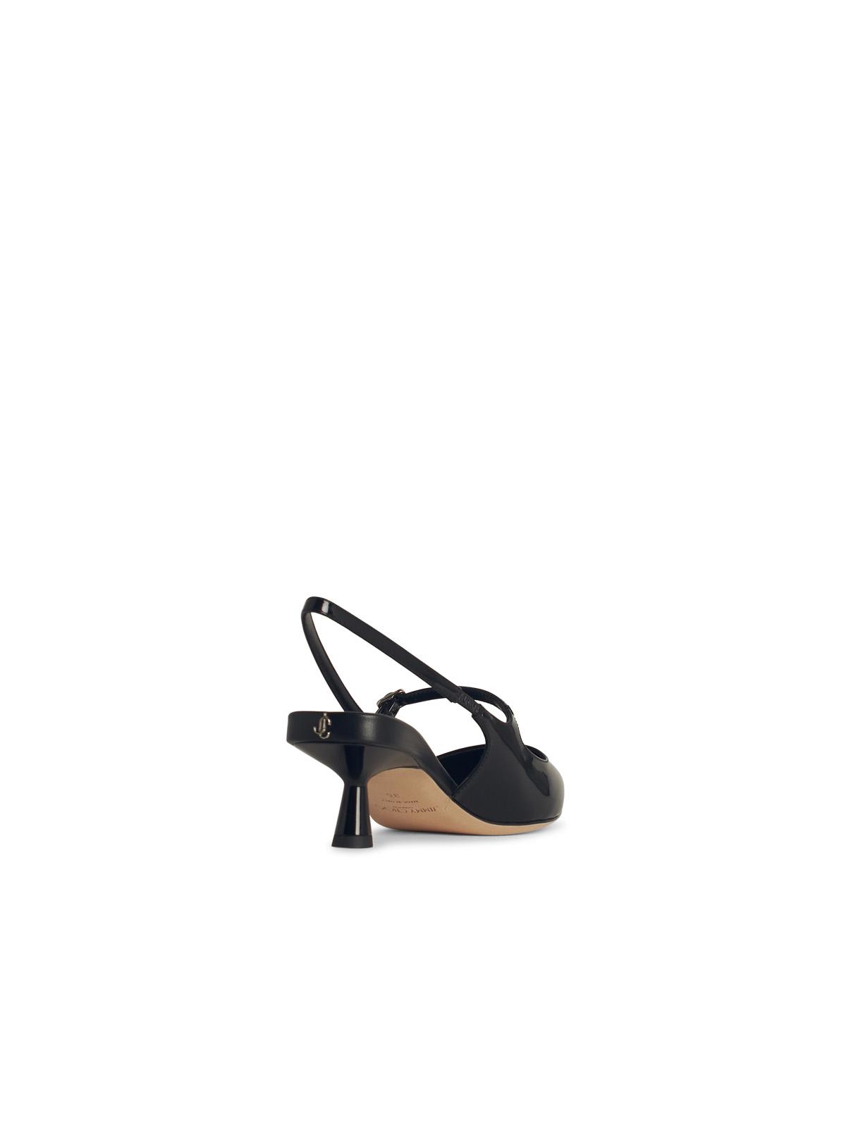 Jimmy Choo 'Didi' Black Leather Slingbacks Women