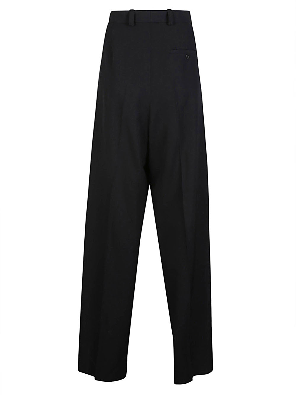 BALENCIAGA Men's Large Fit Wool Trousers with Hidden Zip