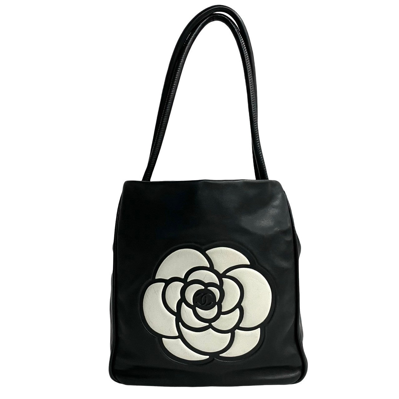 Chanel Leather Camellia Tote Bag Leather Tote Bag