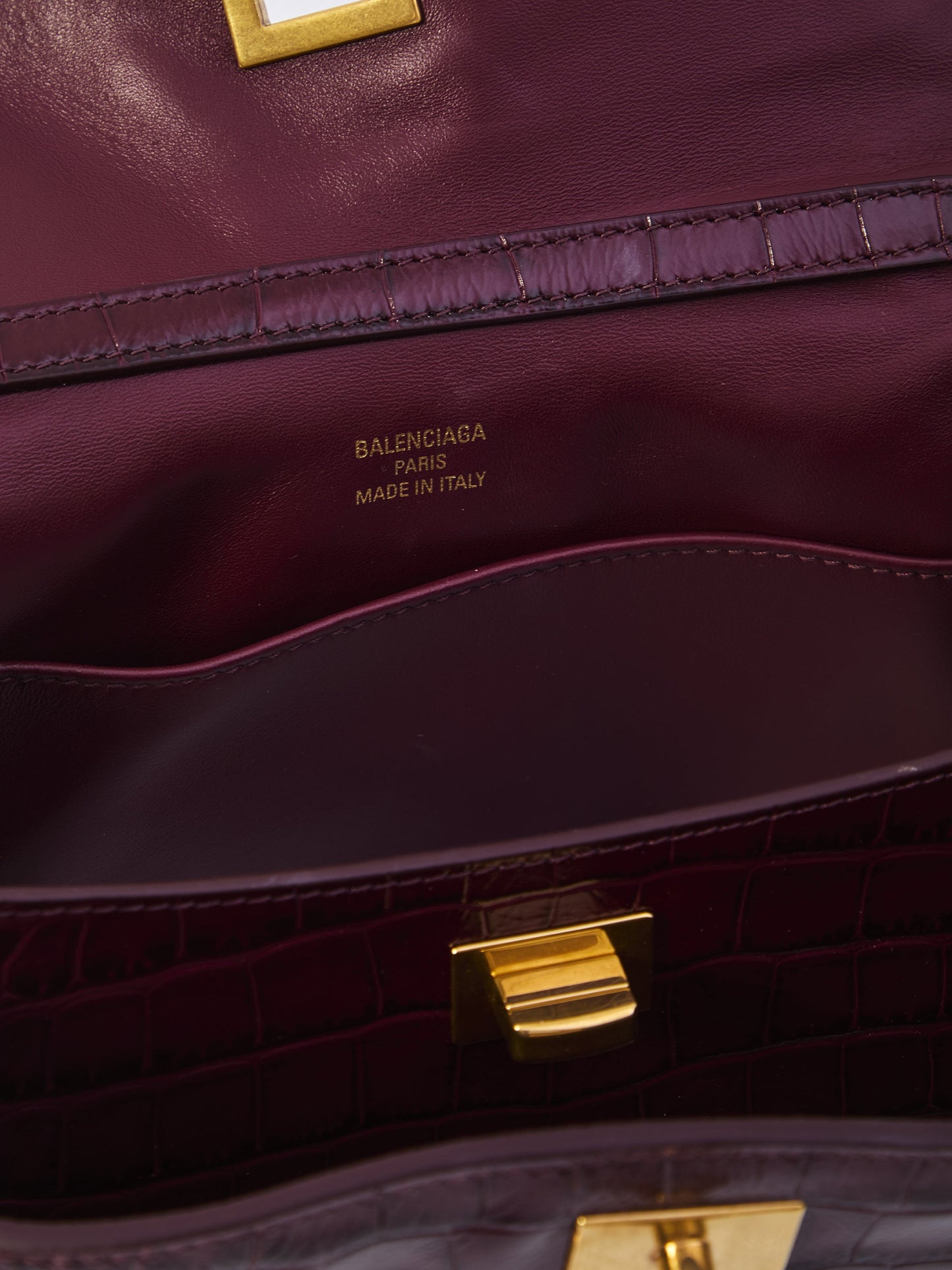 BALENCIAGA Mini Handbag with Crocodile Embossing - FW25