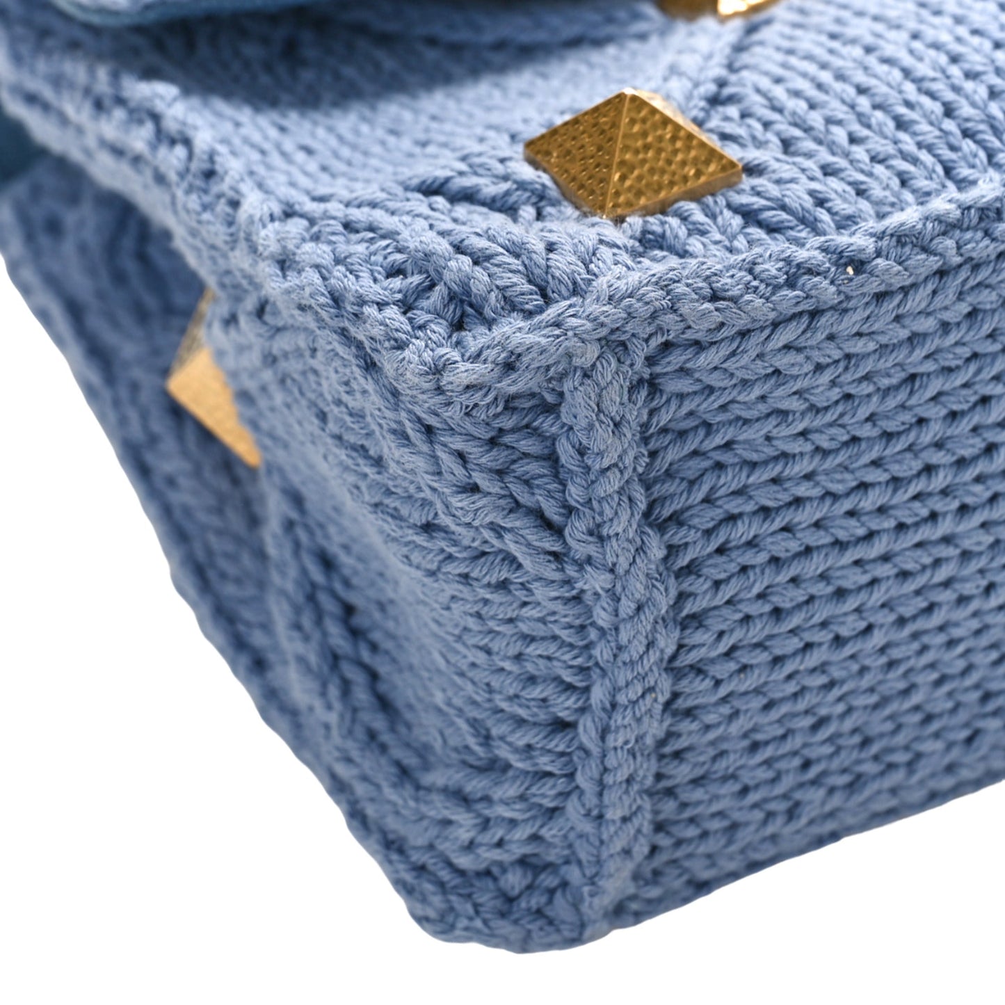 Valentino Garavani Knit Roman Stud Shoulder Bag