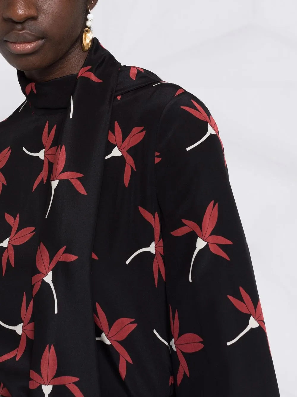 Valentino Garavani Motif-Print Long-Sleeve Blouse