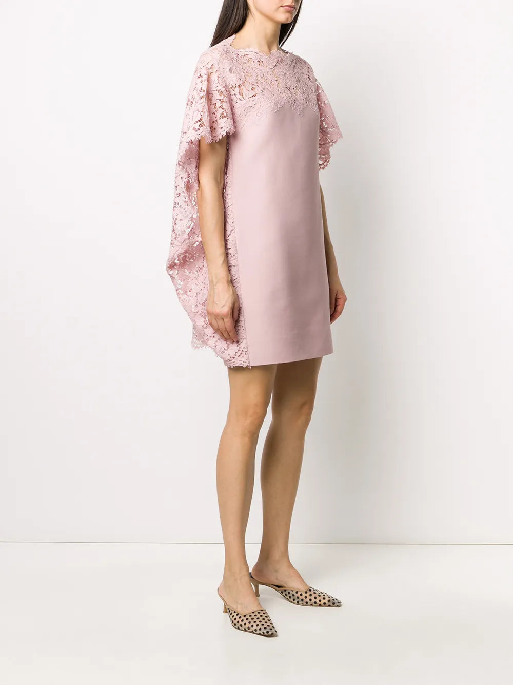 Valentino Garavani Lace Cape Shift Dress