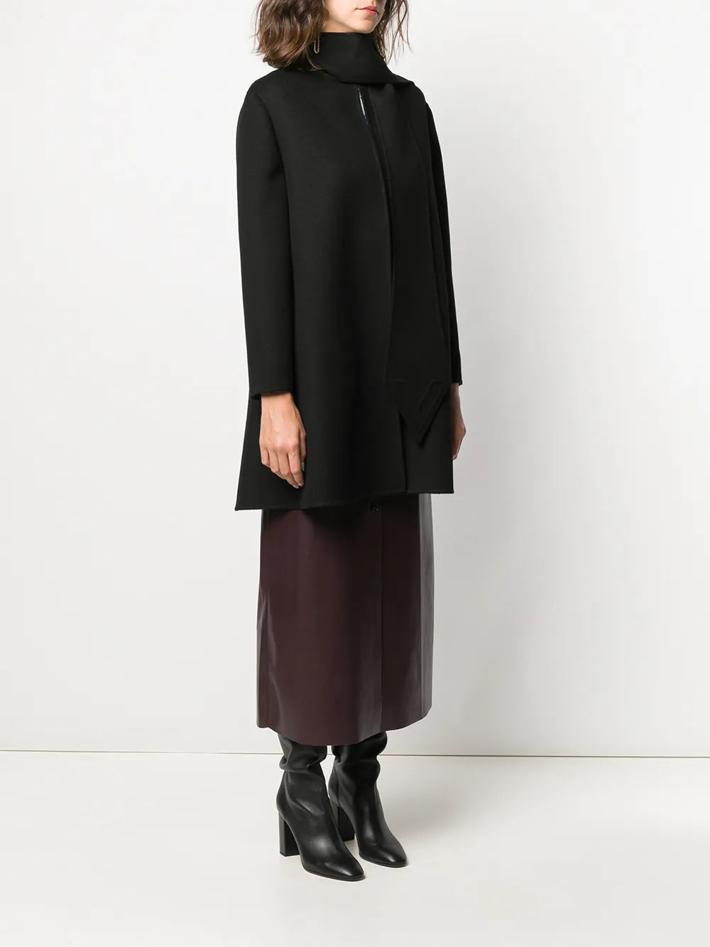 Valentino Garavani Intarsia Cape-Style Coat