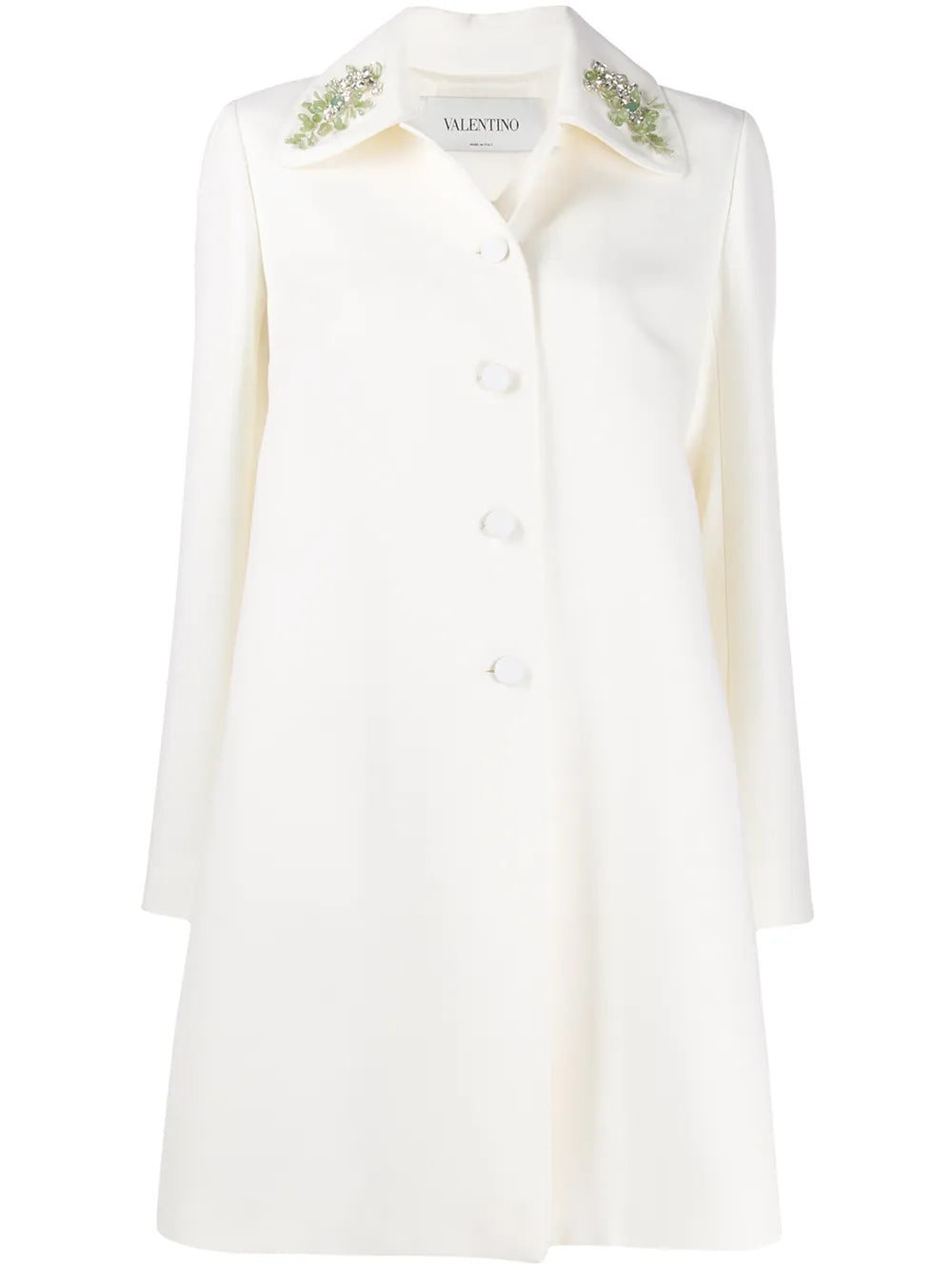 Valentino Garavani Embroidered Collar Double-Breasted Coat
