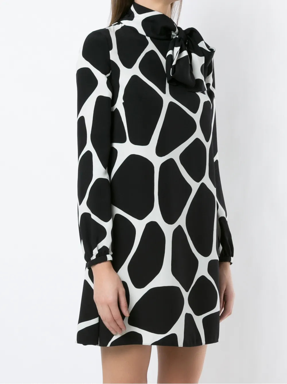 Valentino Garavani Giraffe Print Silk Mini Dress
