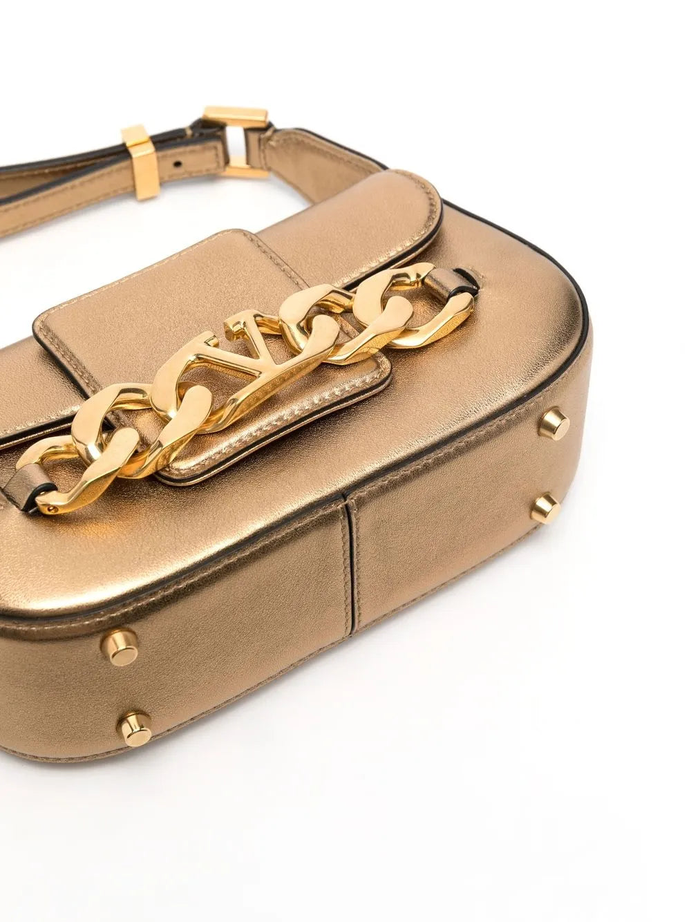 Valentino Garavani Vlogo Chain Leather Shoulder Bag