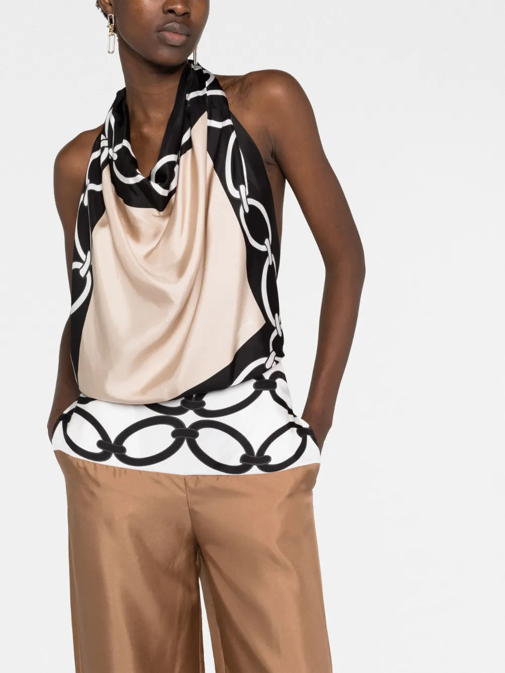 Valentino Garavani Chain 1967 Foulard Silk Jumpsuit