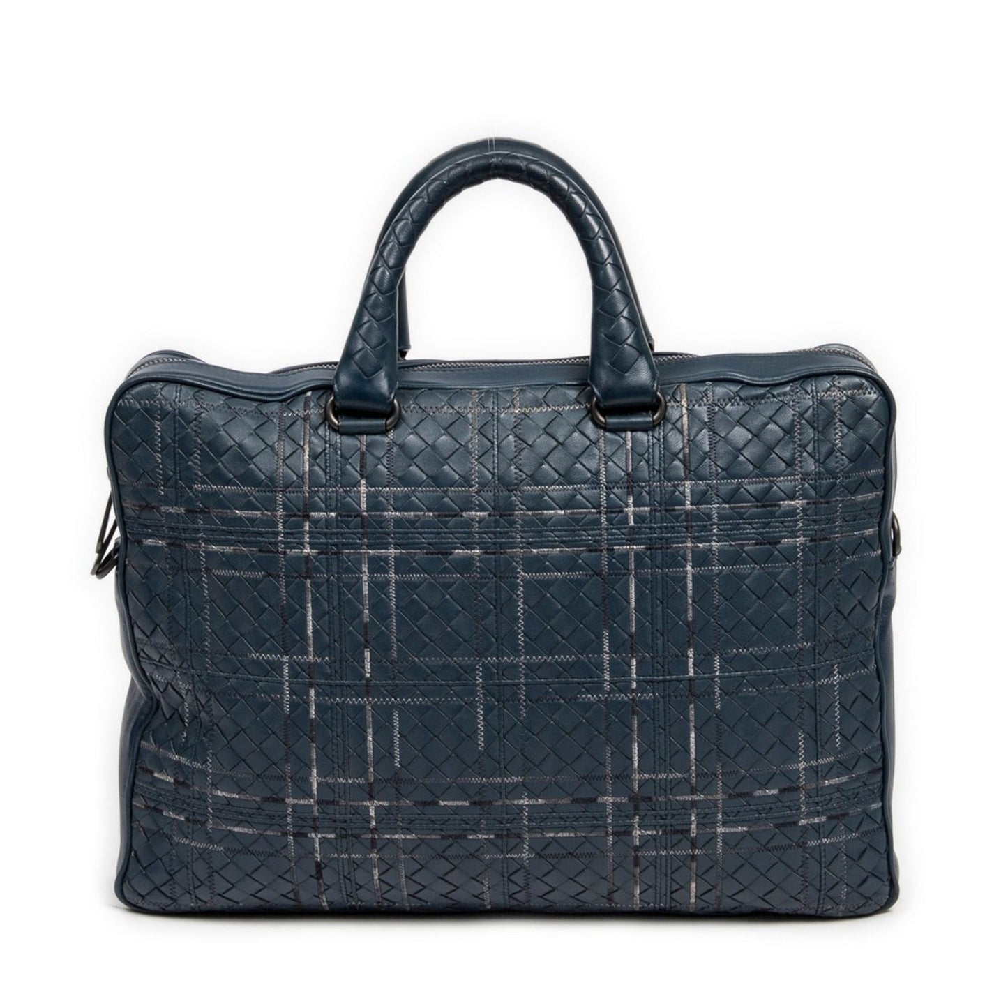 Bottega Veneta Atlas Intrecciato Leather Briefcase ONE SIZE Blue