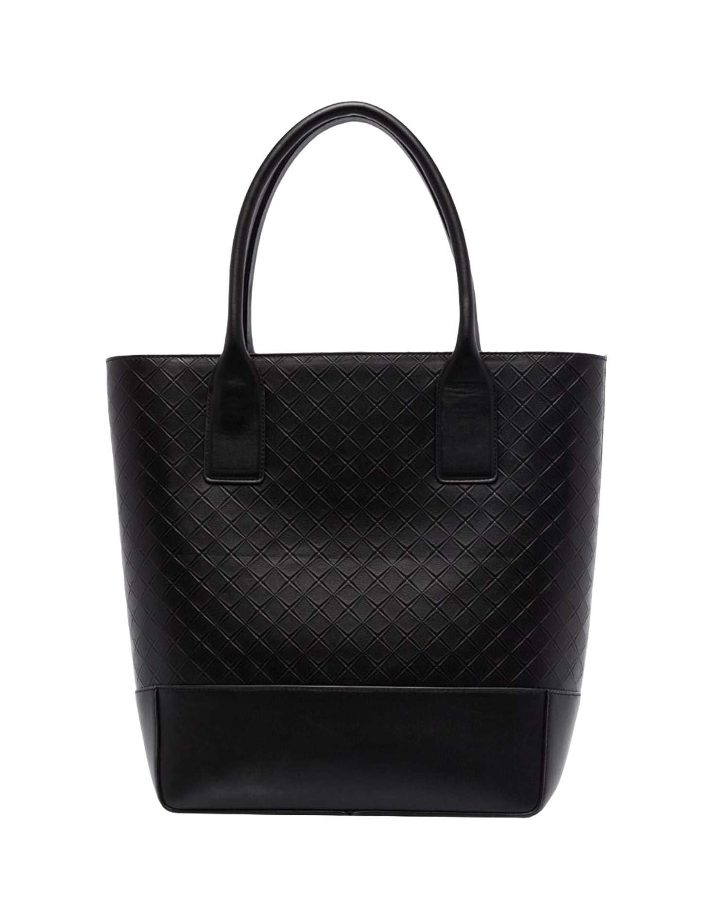 Bottega Veneta Intrecciato Embossed Leather Tote Bag ONE SIZE Black