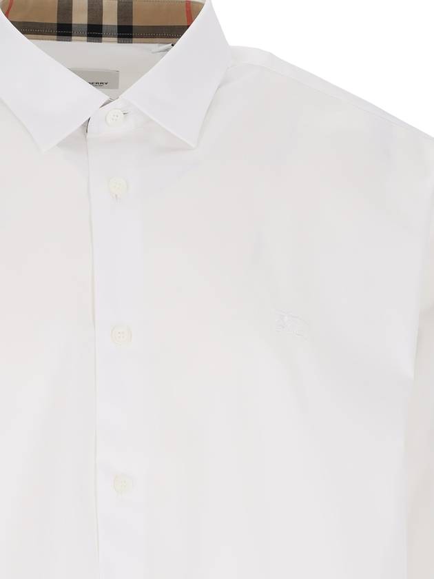 Burberry Plain Cotton Long Sleeve Shirt White