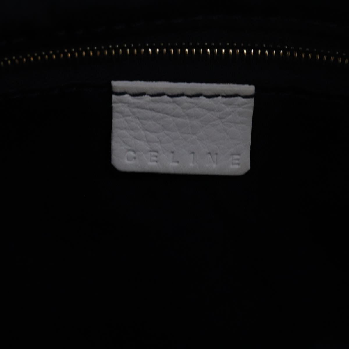 CELINE C Macadam Canvas Hand Bag Suede Light Blue 81050