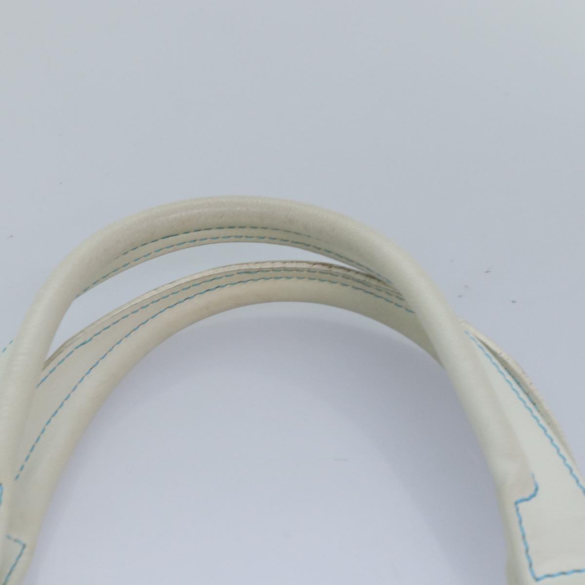 CELINE C Macadam Canvas Hand Bag Suede Light Blue 81050