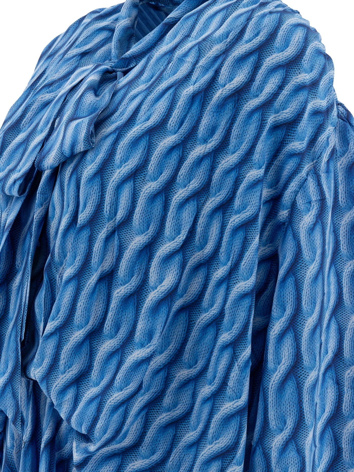 BALENCIAGA Cable Knit Print Midi Dress