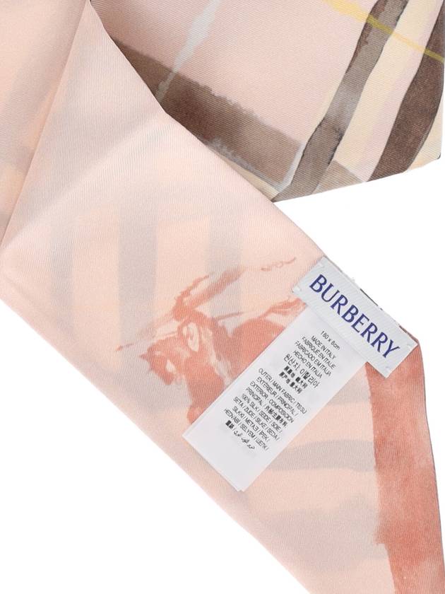 Burberry Skinny Reversible Check Silk Scarf Teacup