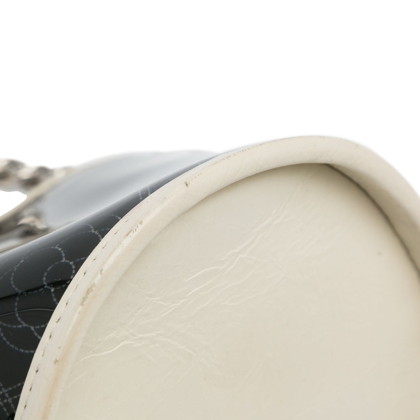 Black Chanel Crumpled Calfskin PVC Camellia Bucket