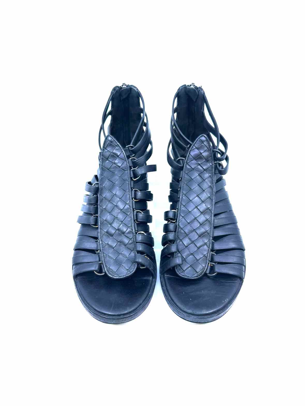 BOTTEGA VENETA Size 6 Black Leather Sandals