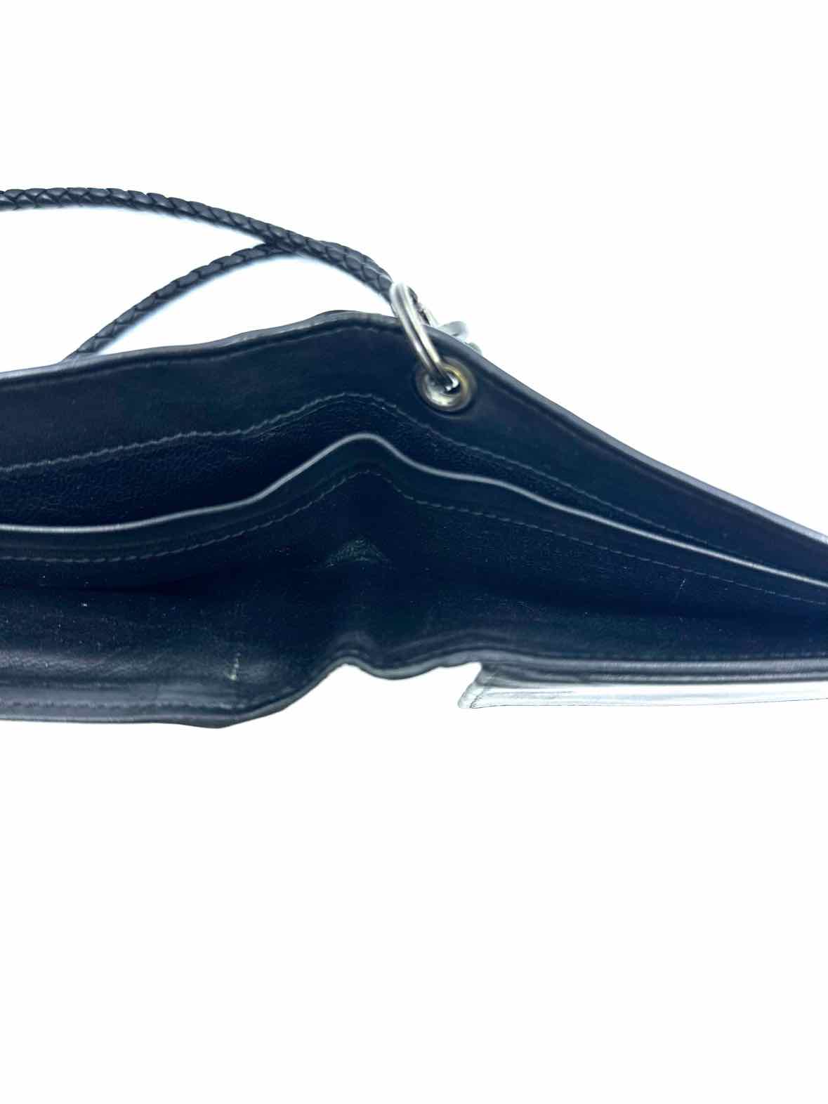 BOTTEGA VENETA Black Leather Woven Wallet