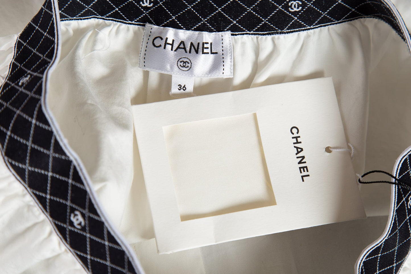 Chanel White Logo Waist Band Cotton Mini Short SZ 36 NWT
