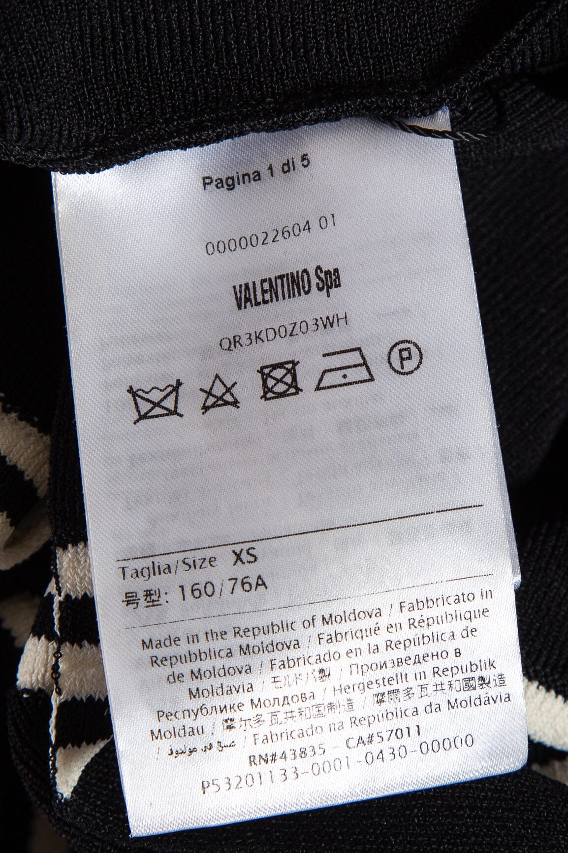 Valentino Black Short Sleeve Knit Dress SZ XS