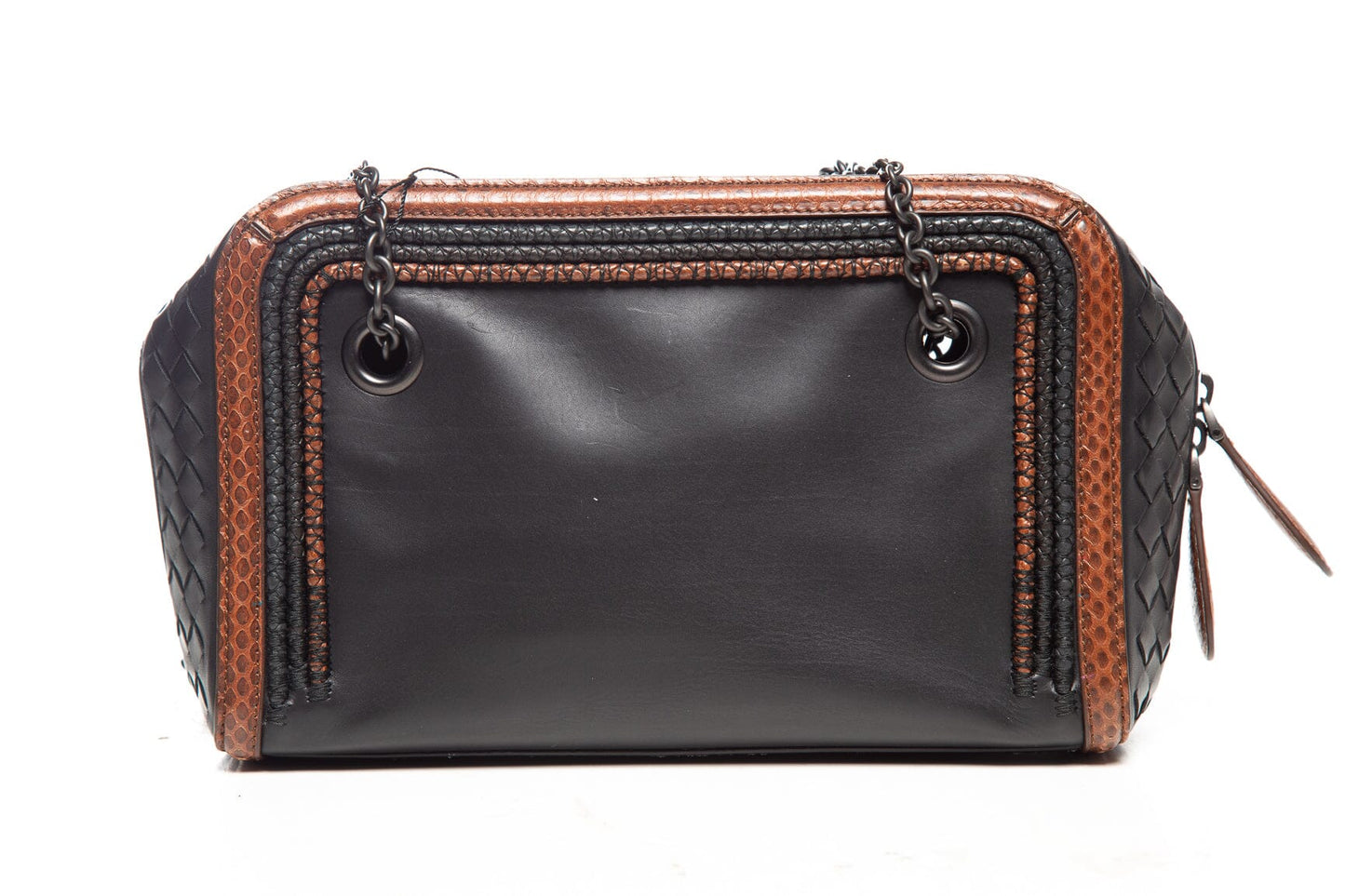Bottega Veneta Black & Brown Leather Handbag