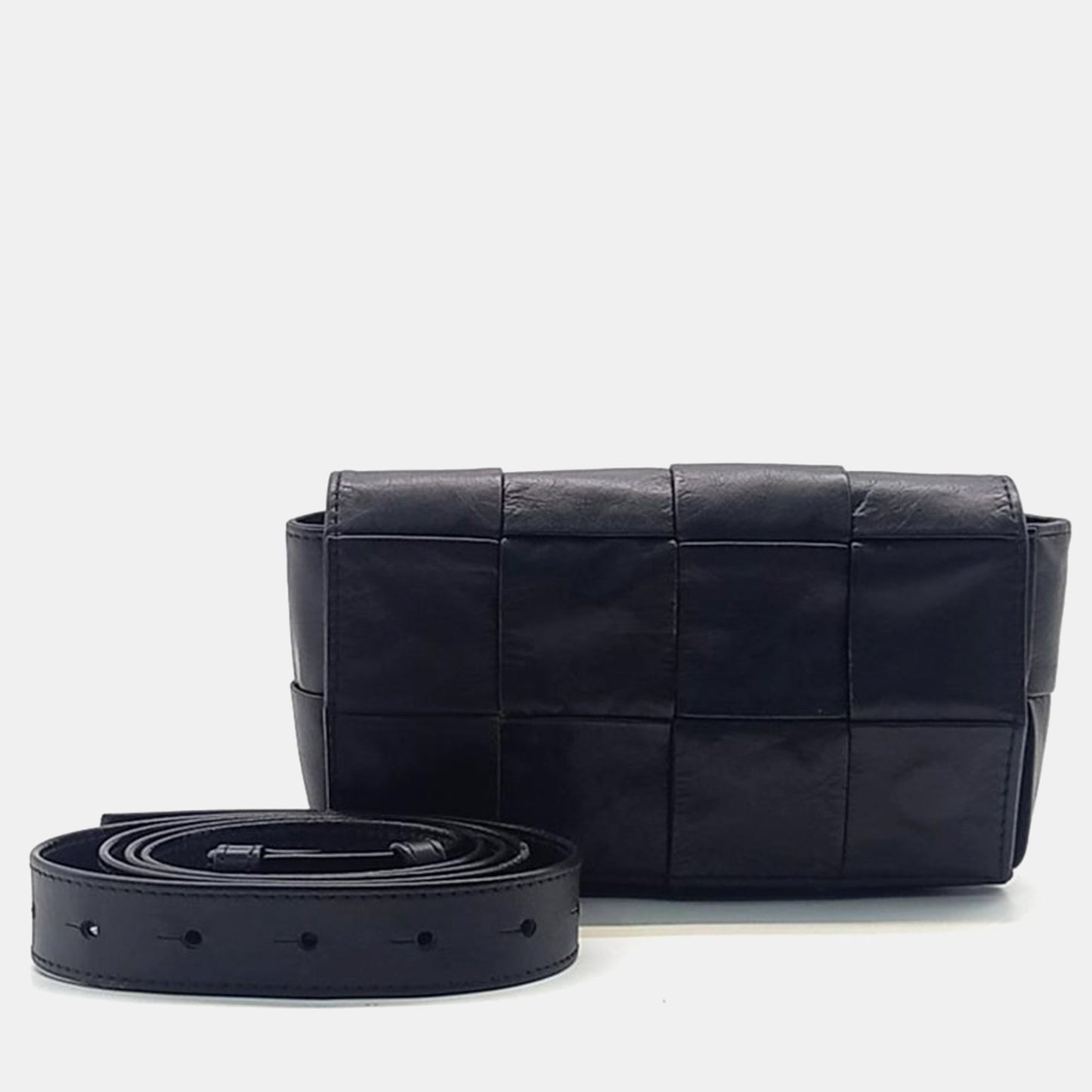 Bottega Veneta Black Lambskin Cassette Belt Bag