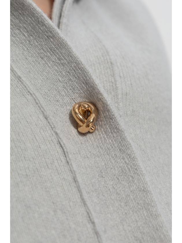 Bottega Veneta Compact Knot Button Wool Cardigan Moon