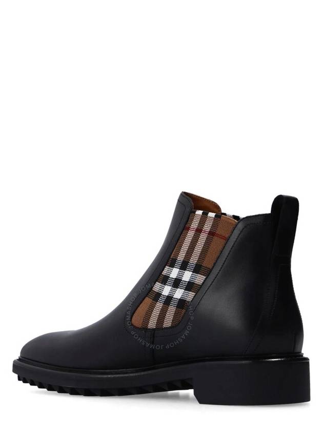 Burberry Men's Vintage Check Panel Chelsea Boots Black