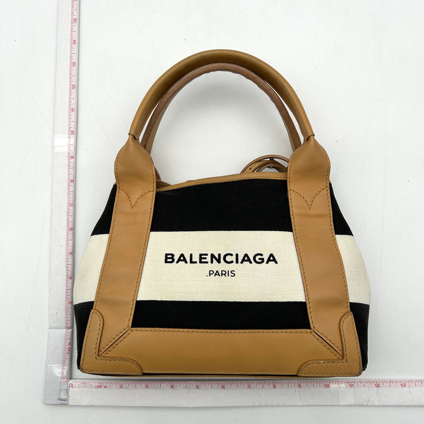 Balenciaga Black Navy Cabas S Canvas Tote Bag Multiple colors Leather Cloth Pony LA7168