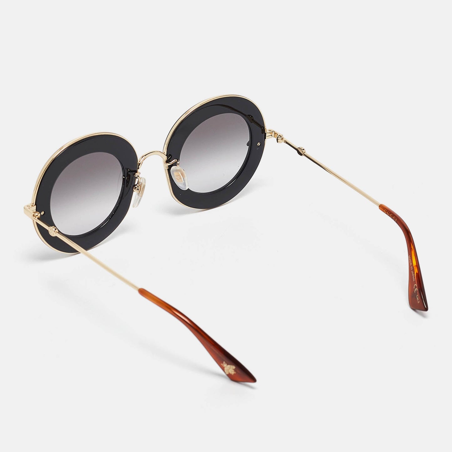 Gucci Black/gold Gradient Gg0113S L'aveugle Par Amour Round Sunglasses