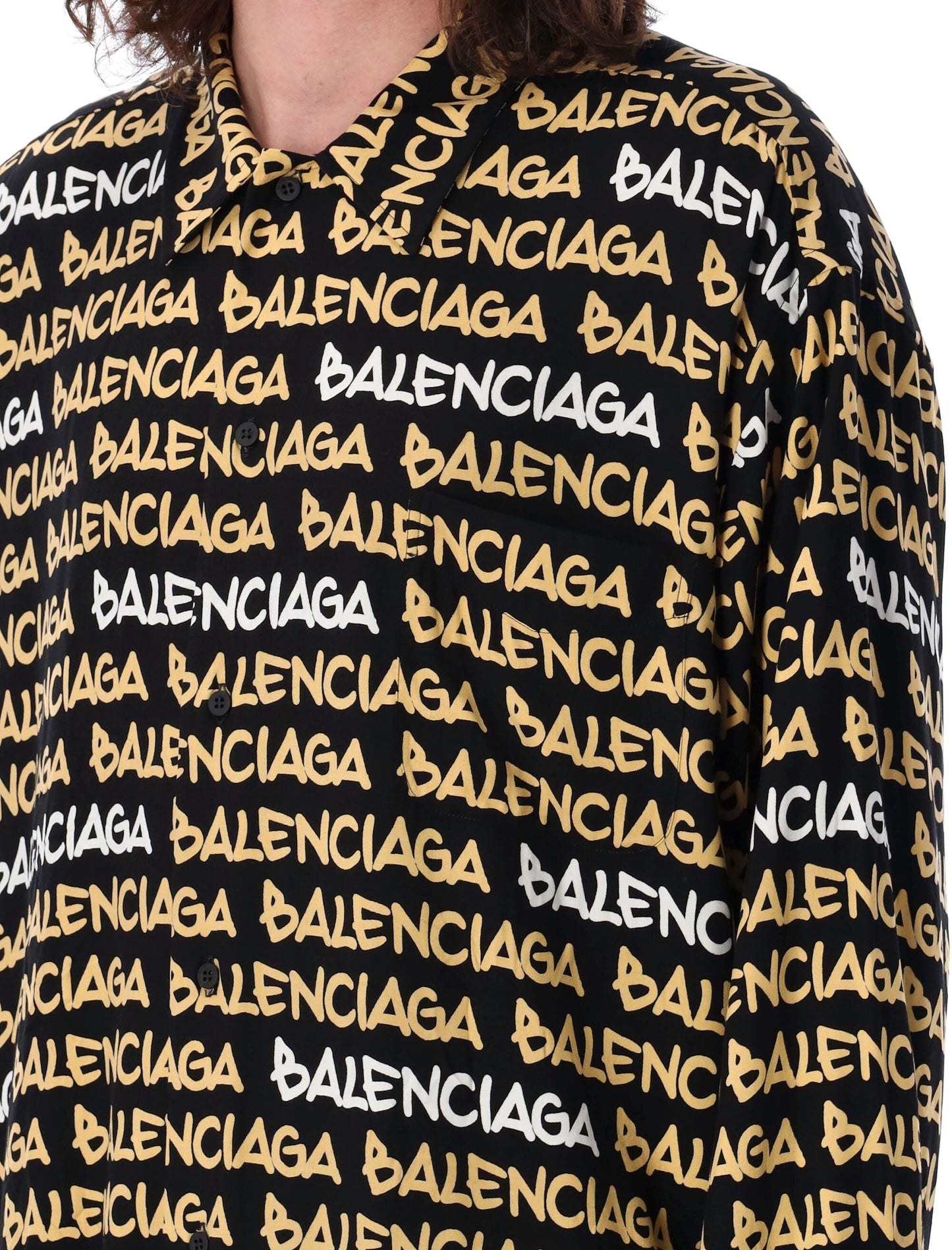 BALENCIAGA Oversized Allover Logo Shirt