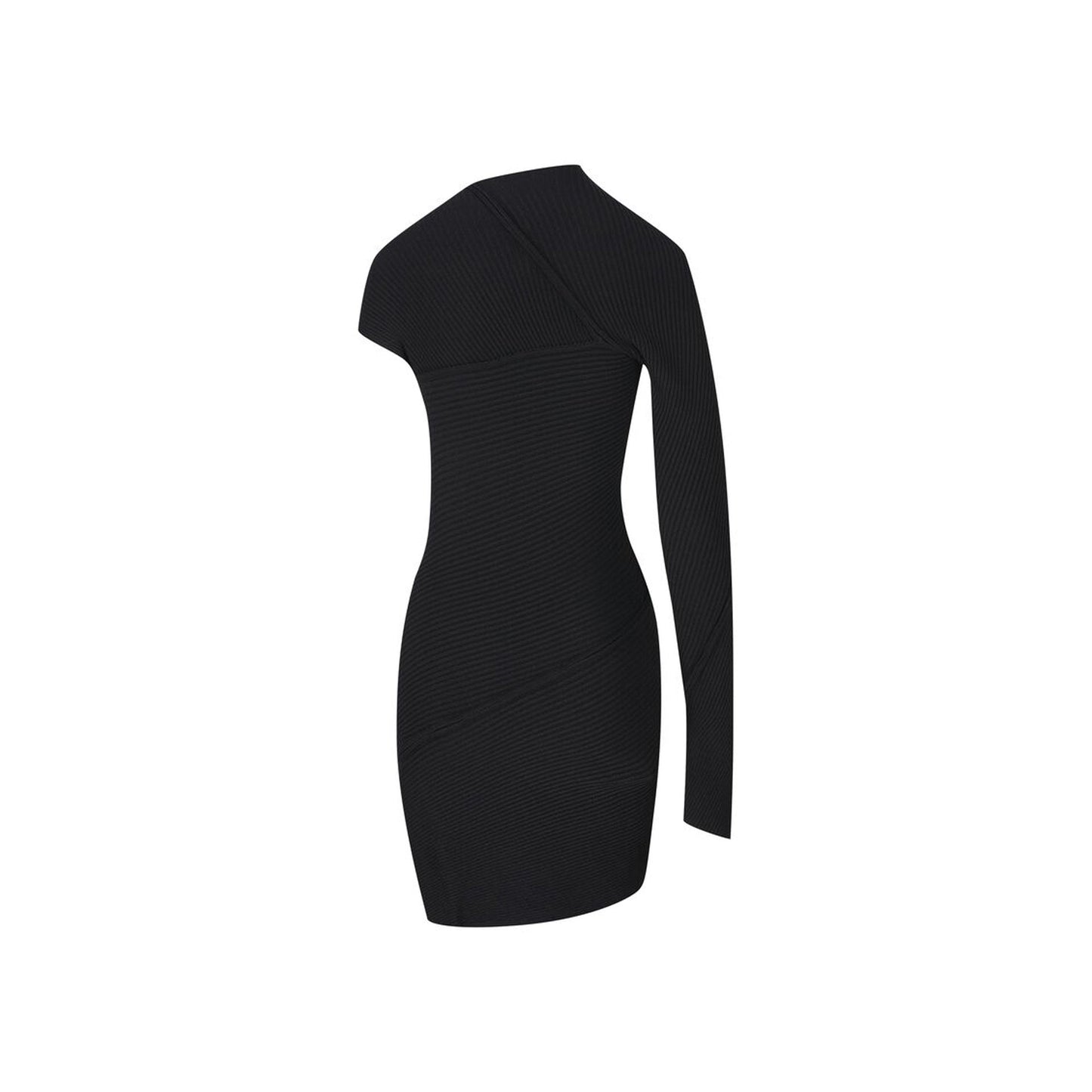 BALENCIAGA Spiral Mini Dress with Asymmetrical Sleeves