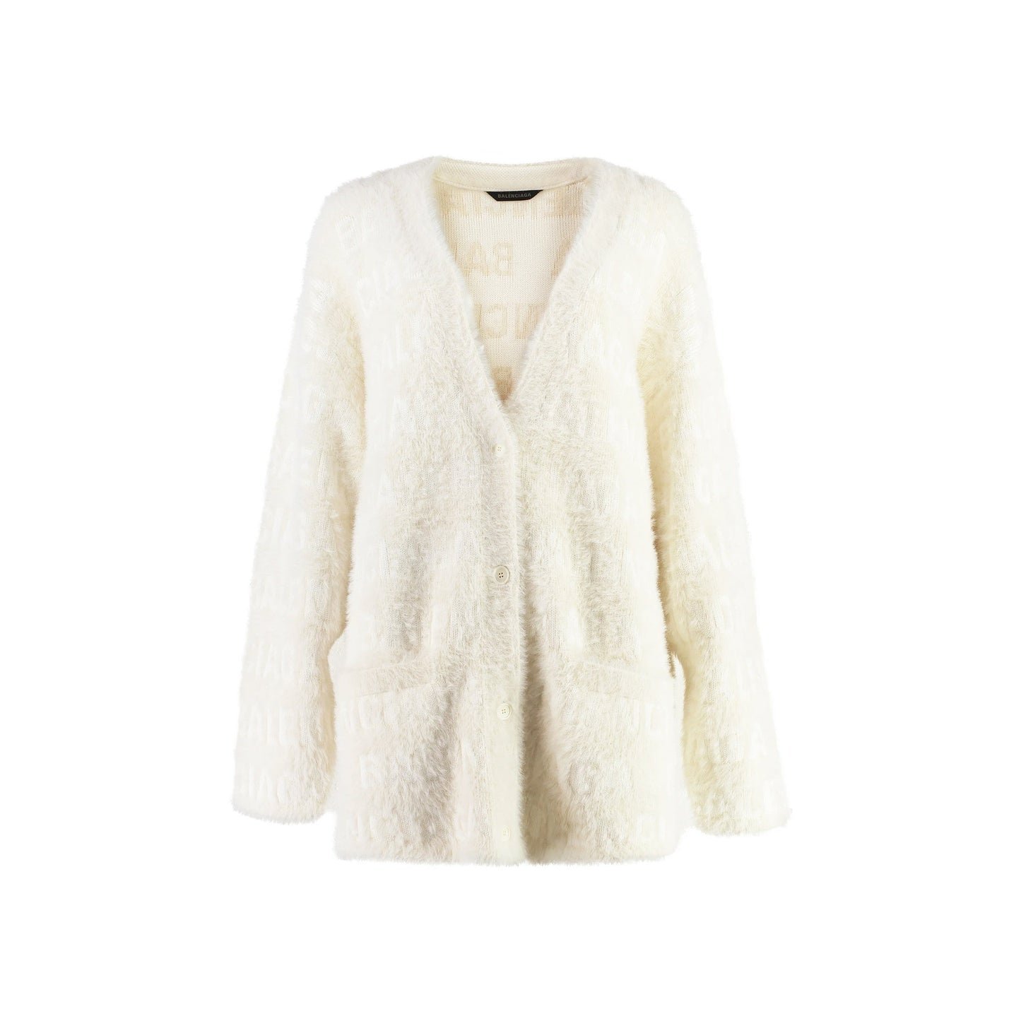 BALENCIAGA Wool Blend Jacquard Cardigan for Women